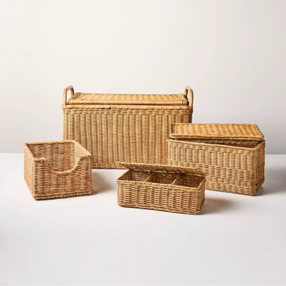 Large Rattan Storage Basket with Lid  - Hearth & Hand Magnolia, Target 2026 - Picture 4 of 4